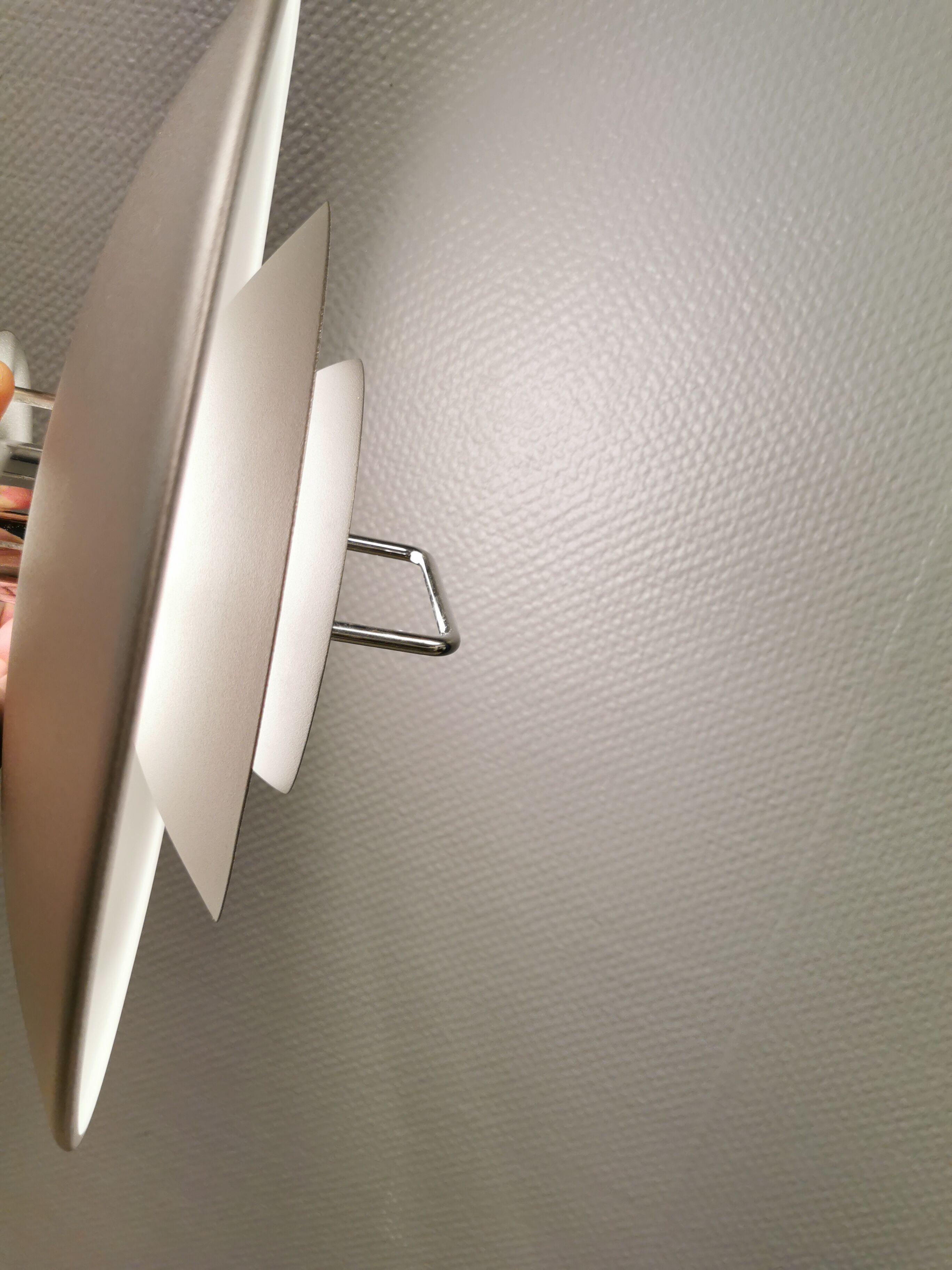 Swedish hanging lamp, produced by Belid in the original silver-grey colour.