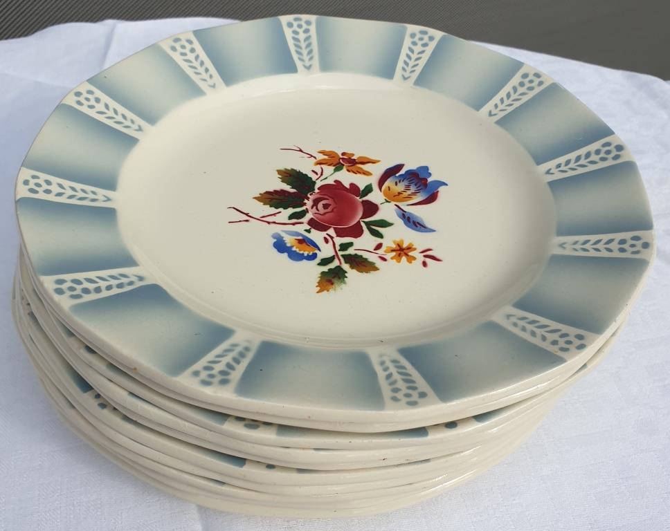 Set 10 plates Claude de Sarreguemines 1930
