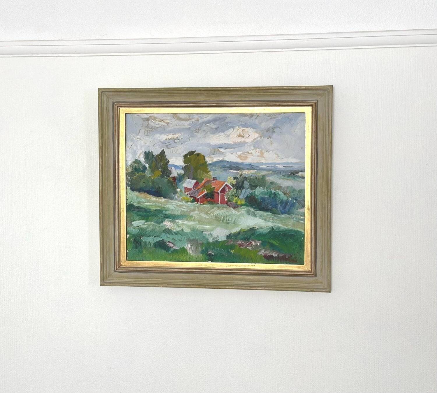 Swedish Oil on Panel – “Landscape” by Erik Boëthius (1897–1970)