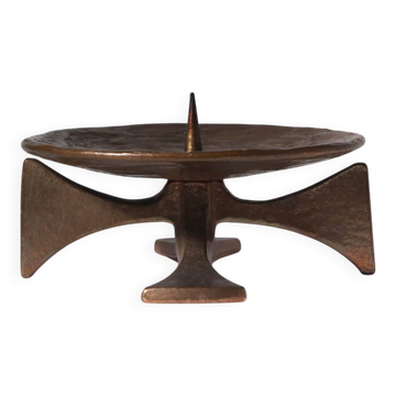 Bougeoir en bronze massif brutaliste, années 1960