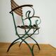 Fauteuil pour jardin d'hiver ou véranda, début 20éme teck et fer forgé
