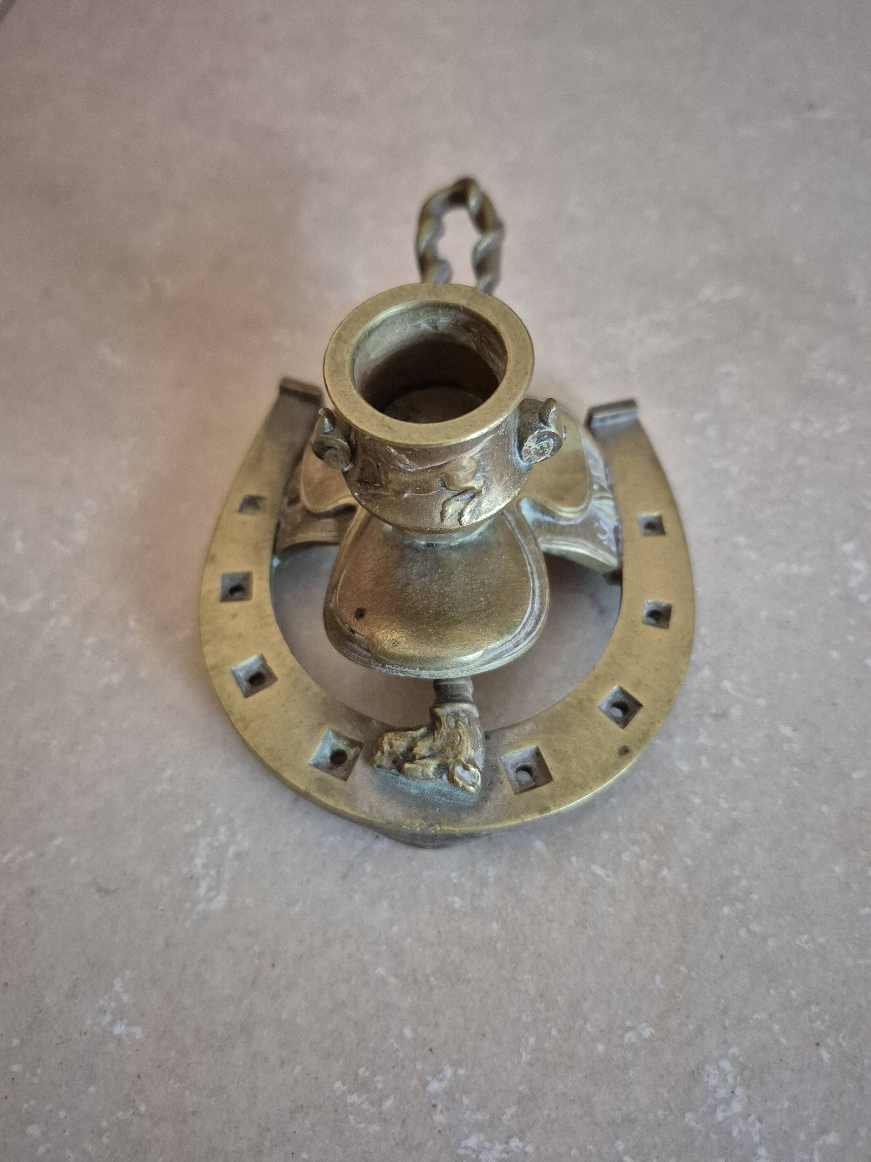"Rider" bronze candlestick