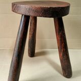 Tabouret tripode en bois massif