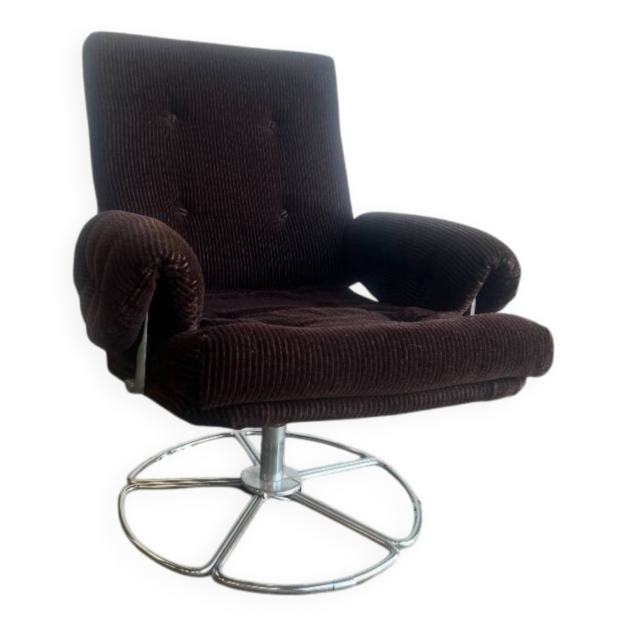 Fauteuil marron/monoplace/chaise longue vintage