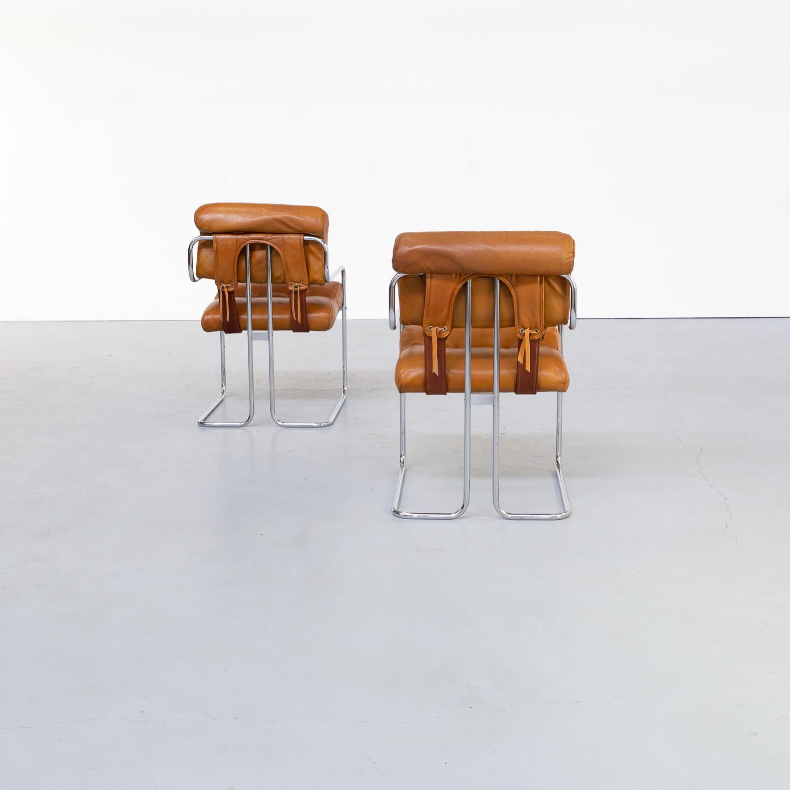 70s Guido Faleschini Tucroma Dining Chairs for i4 Mariani set/2