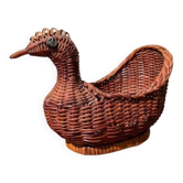 Wicker basket in the shape of a duck (vintage)