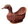 Panière / corbeille en osier en forme de canard (vintage)