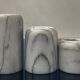Trio of vintage marble candlesticks