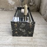 Italian 80s coffee table in marble and glass