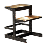 Illuminated side table in wrought iron, France, circa 1970.