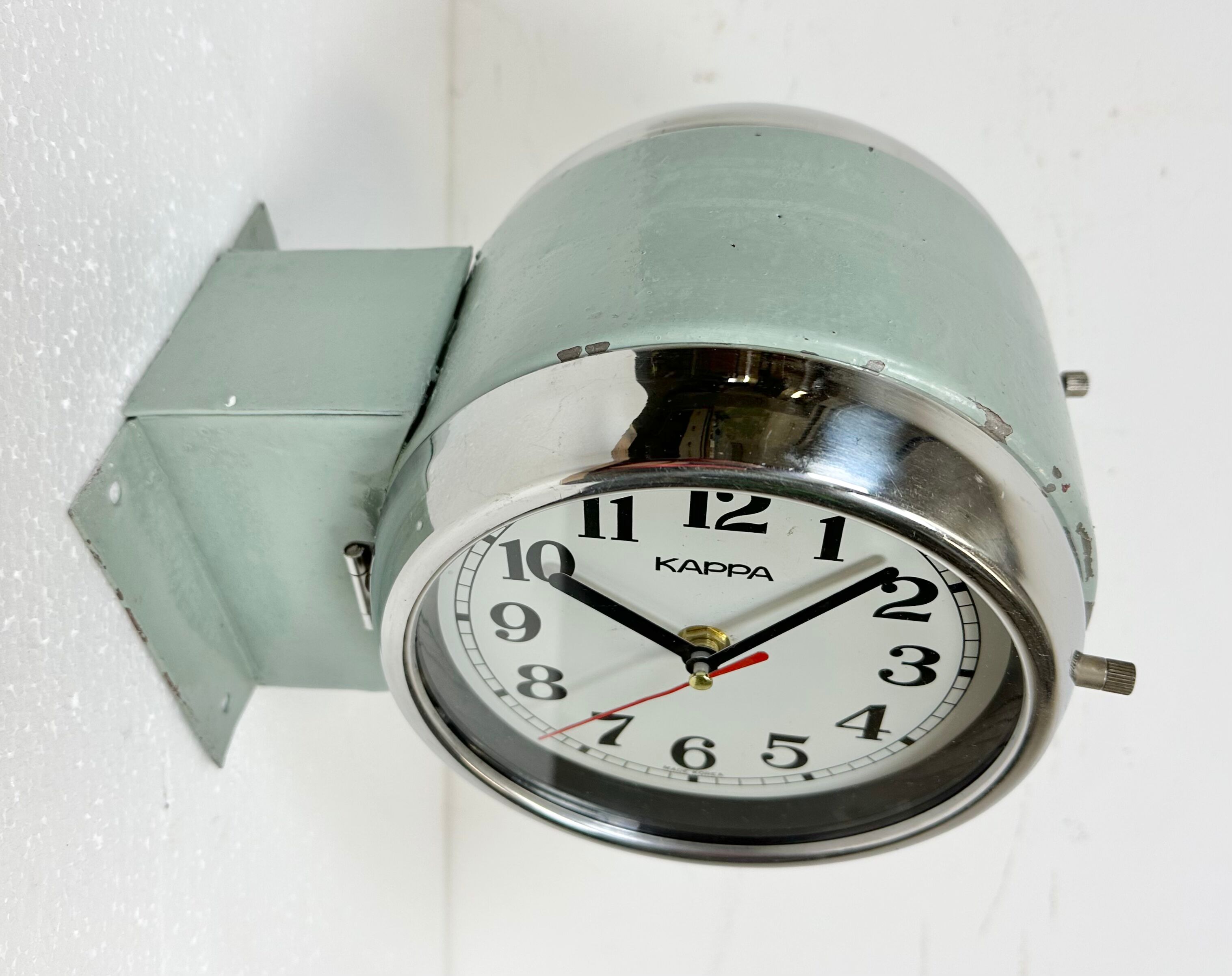 Vintage Green Kappa Maritime Double-Sided Wall Clock, 1980s