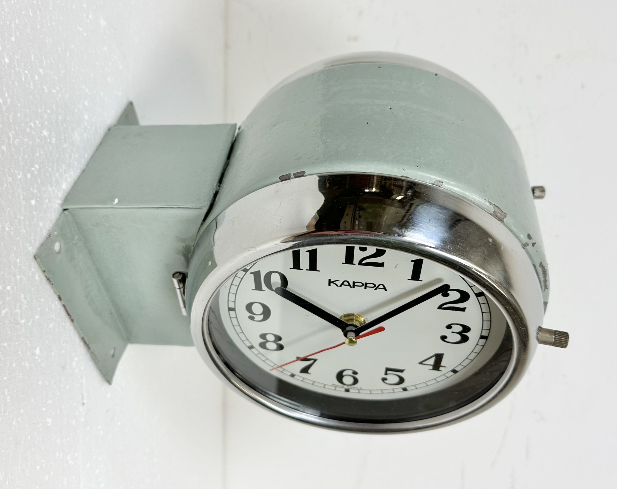 Vintage Green Kappa Maritime Double-Sided Wall Clock, 1980s