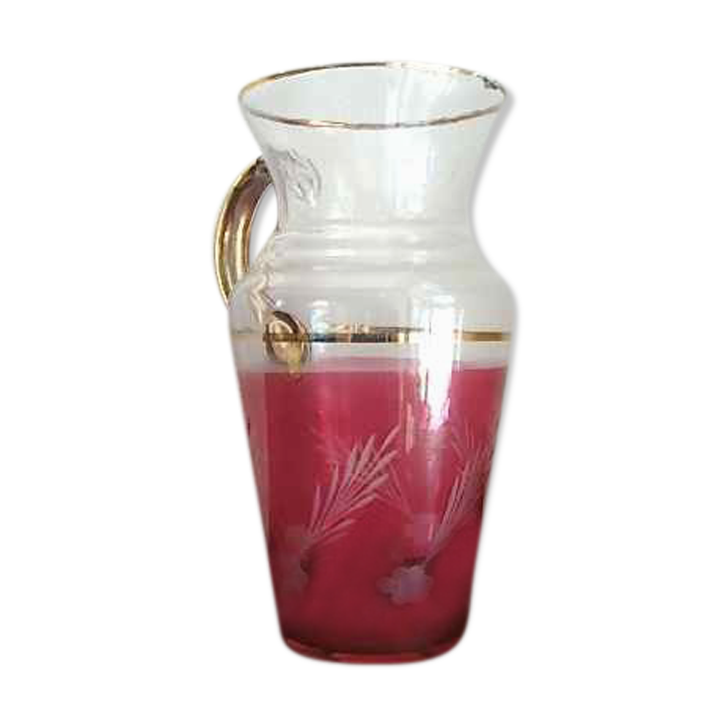 Large blown glass carafe vase