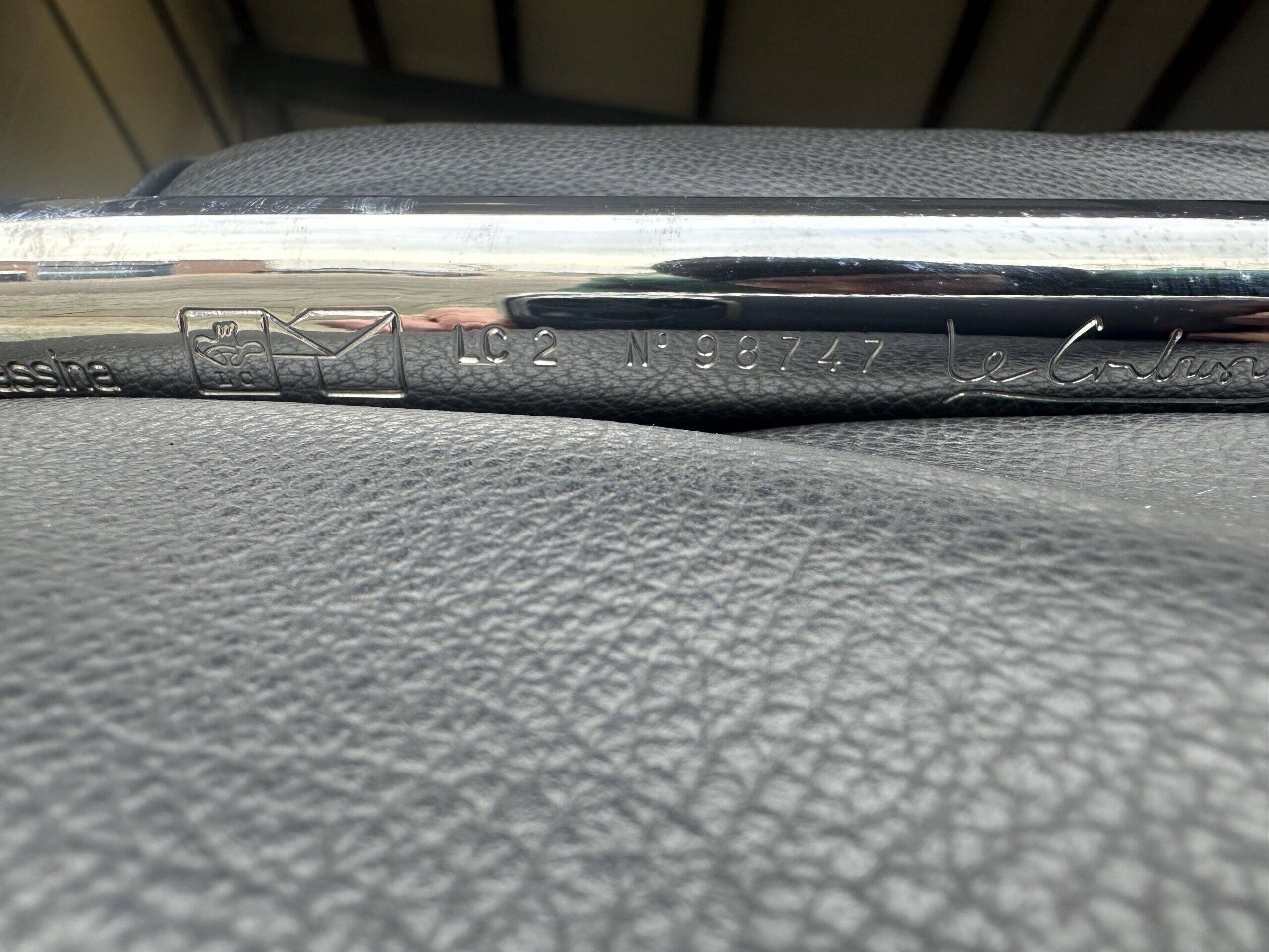 LC2 armchair and ottoman by Le Corbusier et al. for Cassina 1990s