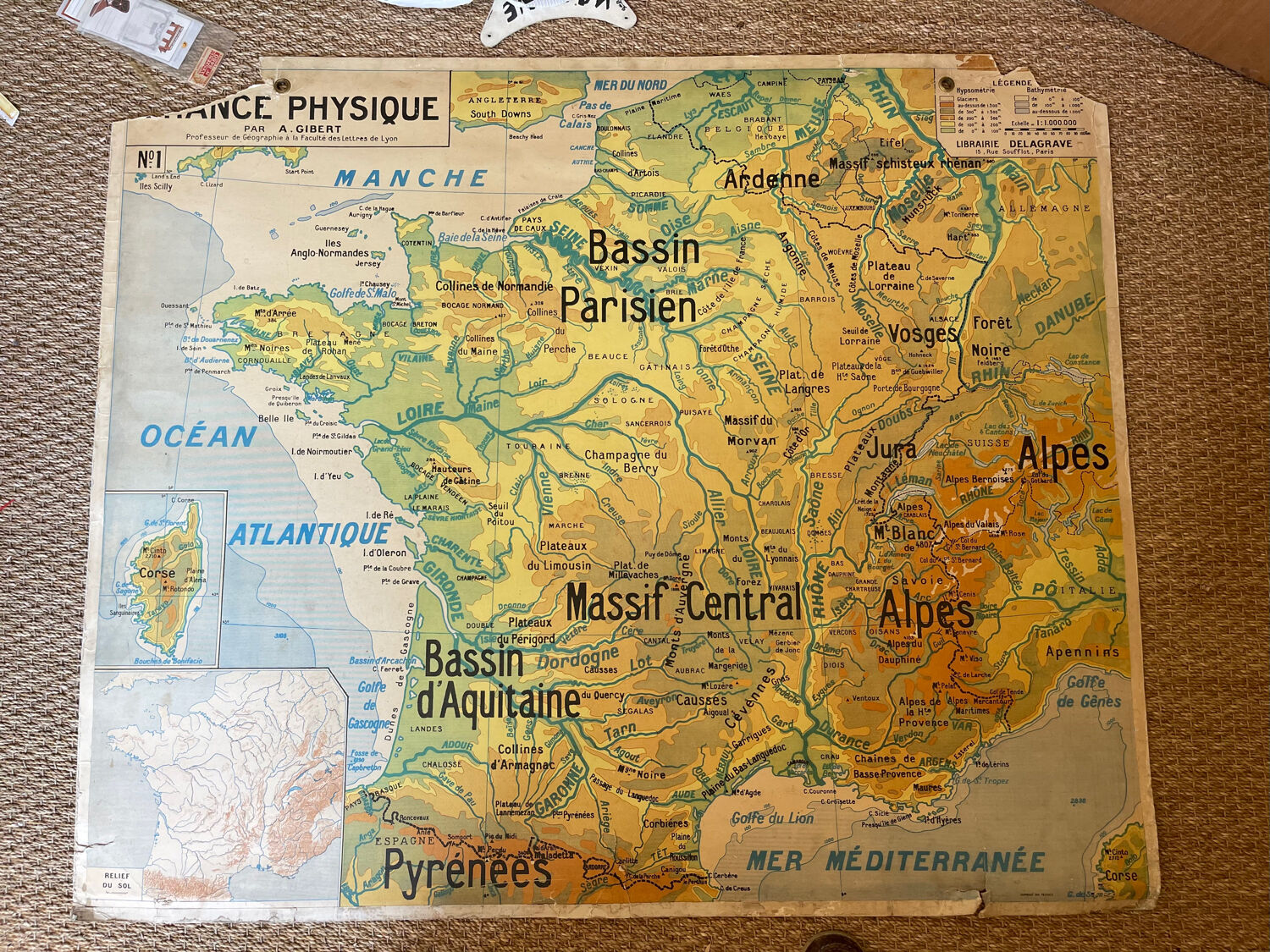 France map physics Delagrave school