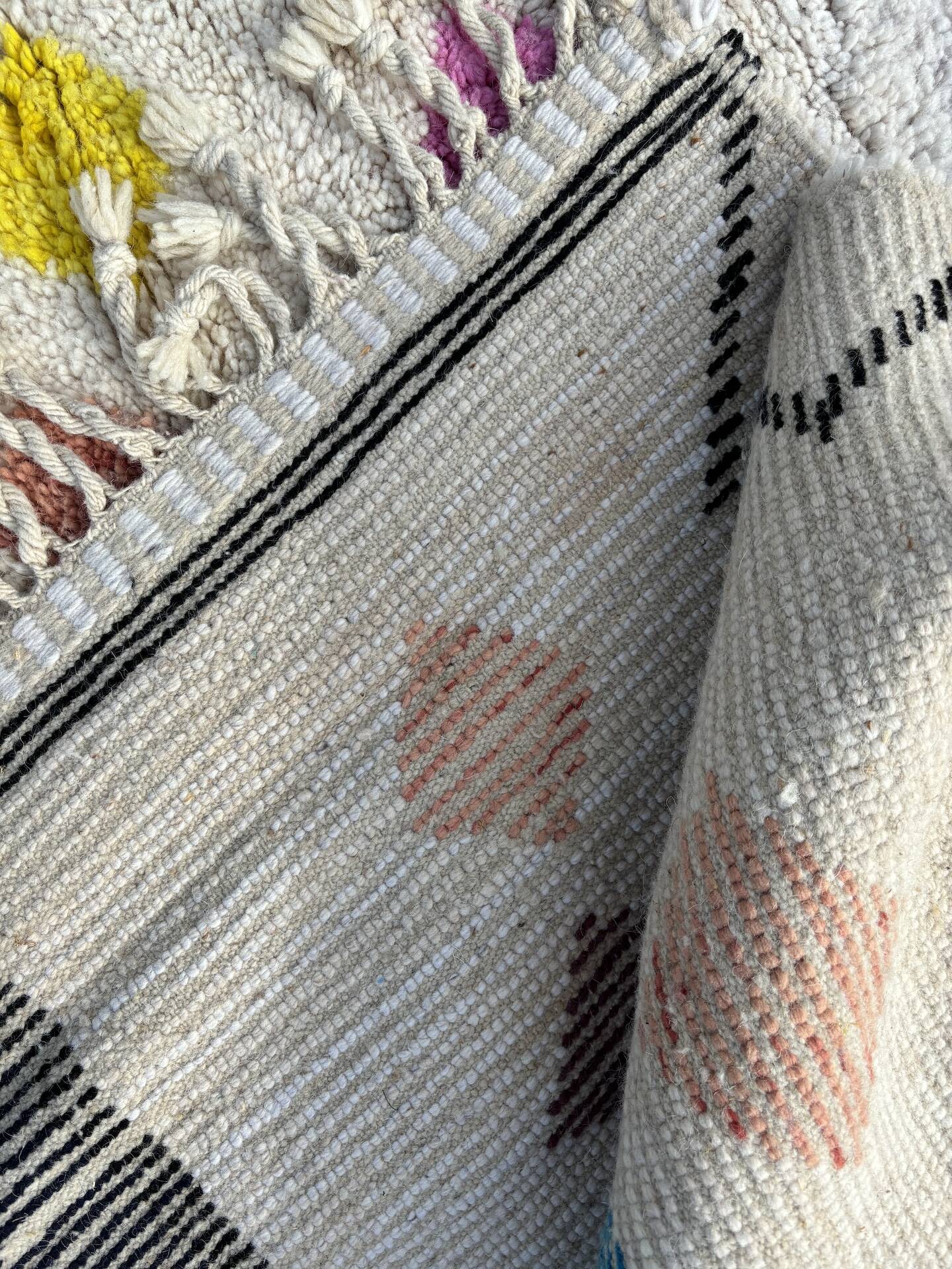 large new multi-colored Berber beni ourain rug 180x280 cm