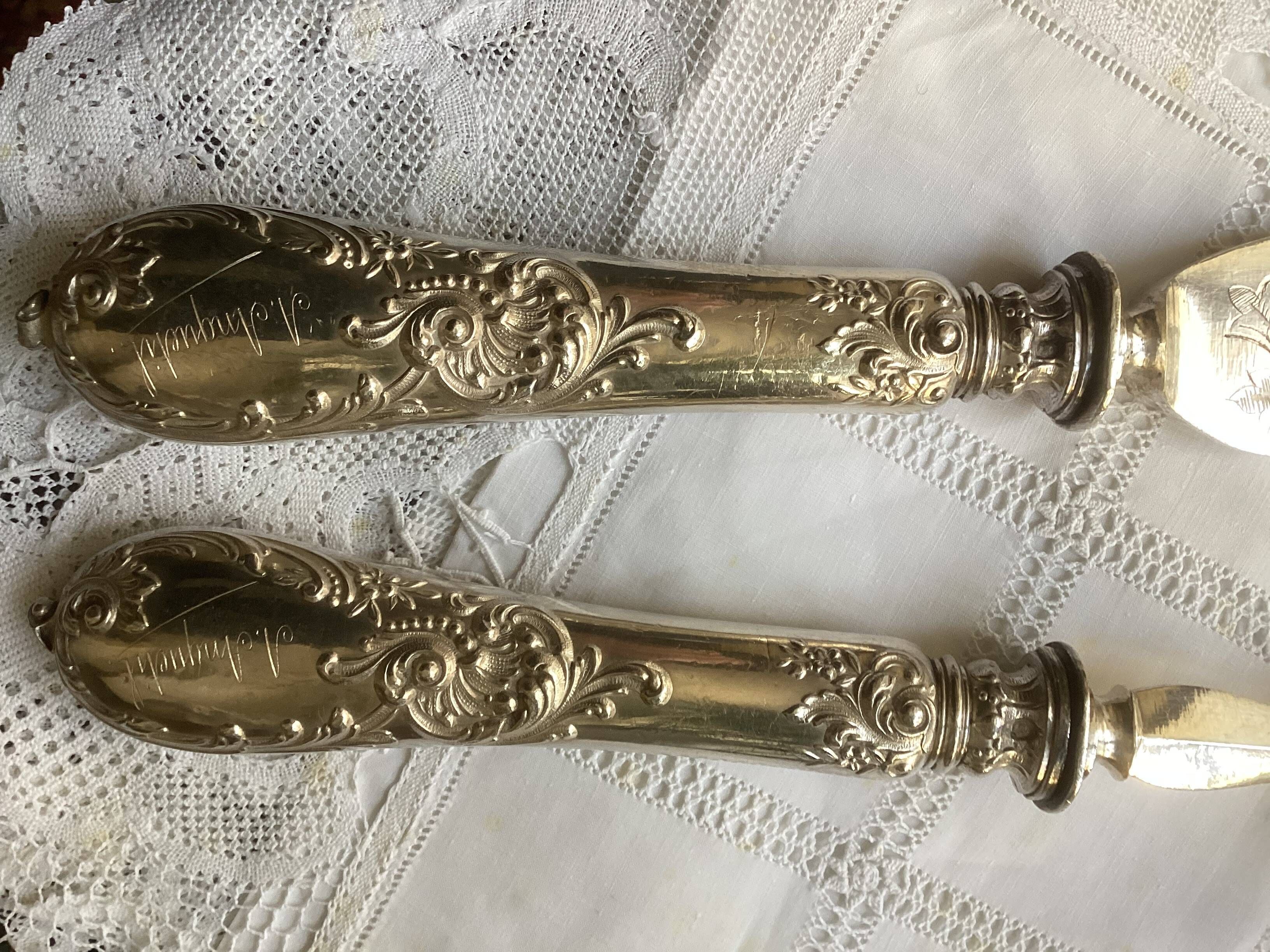 Silver fish cutlery 19th century