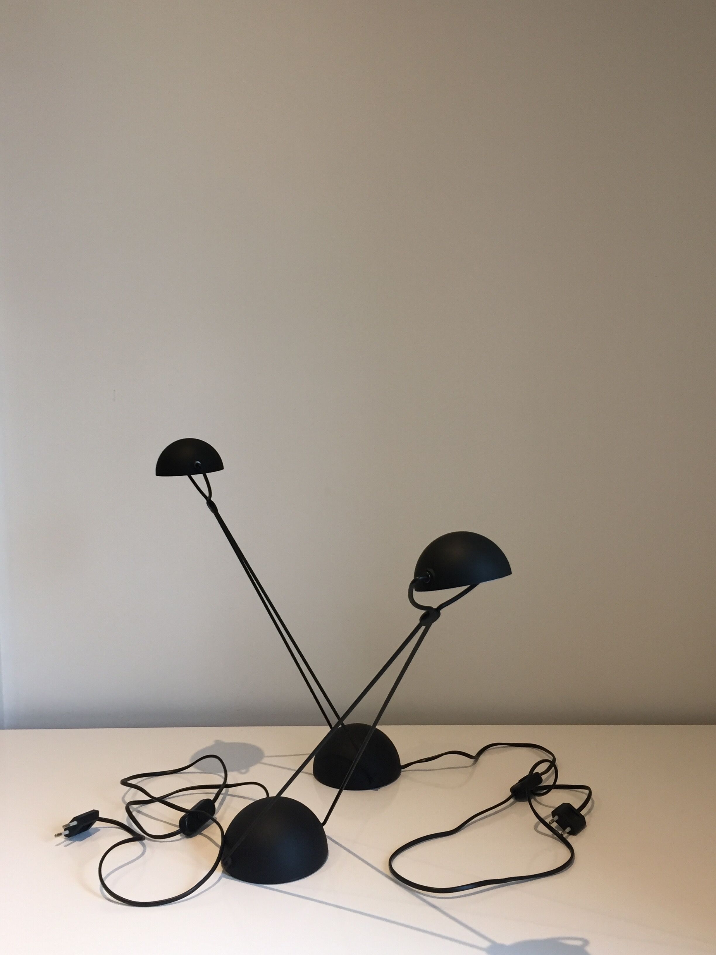 Pair of Meridiana articulated desk lamps by Paolo Piva for Stephano Cevoli, 1980