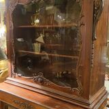 Two-part cabinet, recessed and with a glass-fronted display case, in Indian rosewood, circa 1850/60