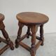 Pair of 19th century solid oak stools