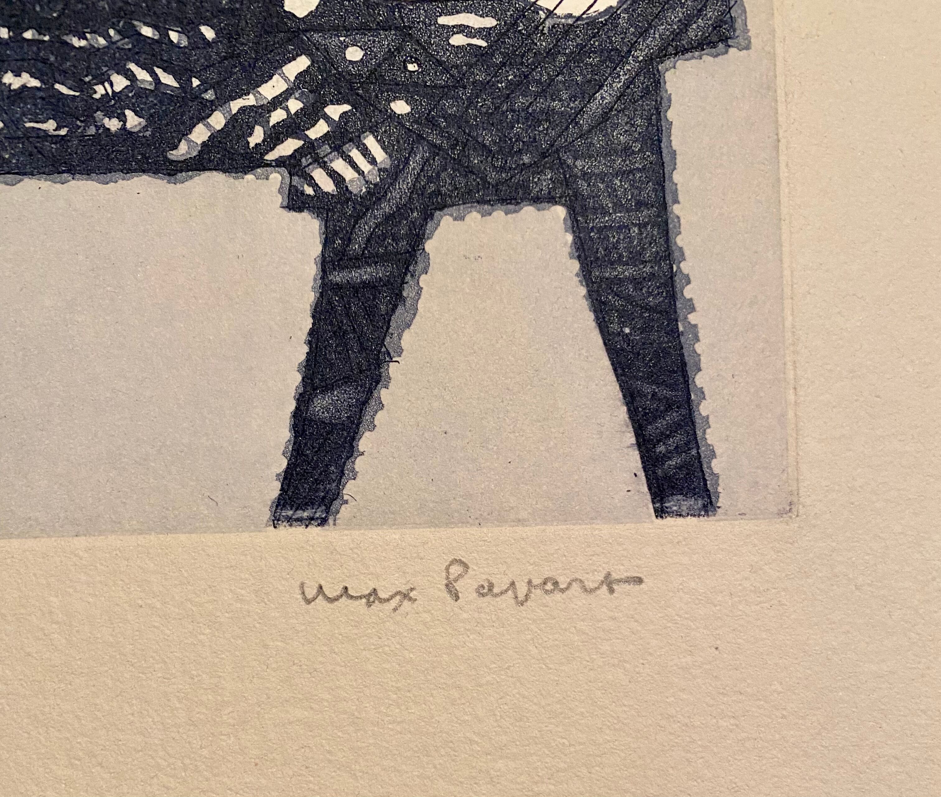 Lithographie originale signée et numérotée Max Papart - Le Cavalier