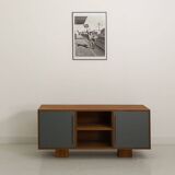 Teak TV cabinet with 2 doors and a niche with shelf