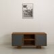 Teak TV cabinet with 2 doors and a niche with shelf