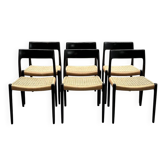 6 chaises 'modèle 77', Niels O. Møller, JL Møllers Møbelfabrik, années 60