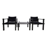 Bofinger set of 2 Farmer lounge chairs with table by Gerd Lange, 1960