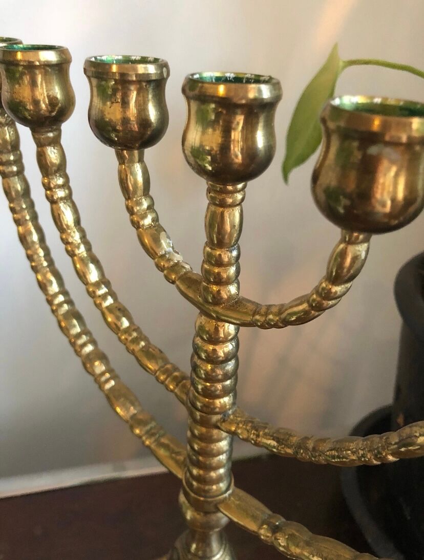 Vintage golden menorah