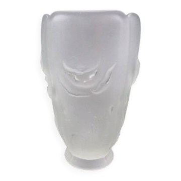 Antique frosted glass vase