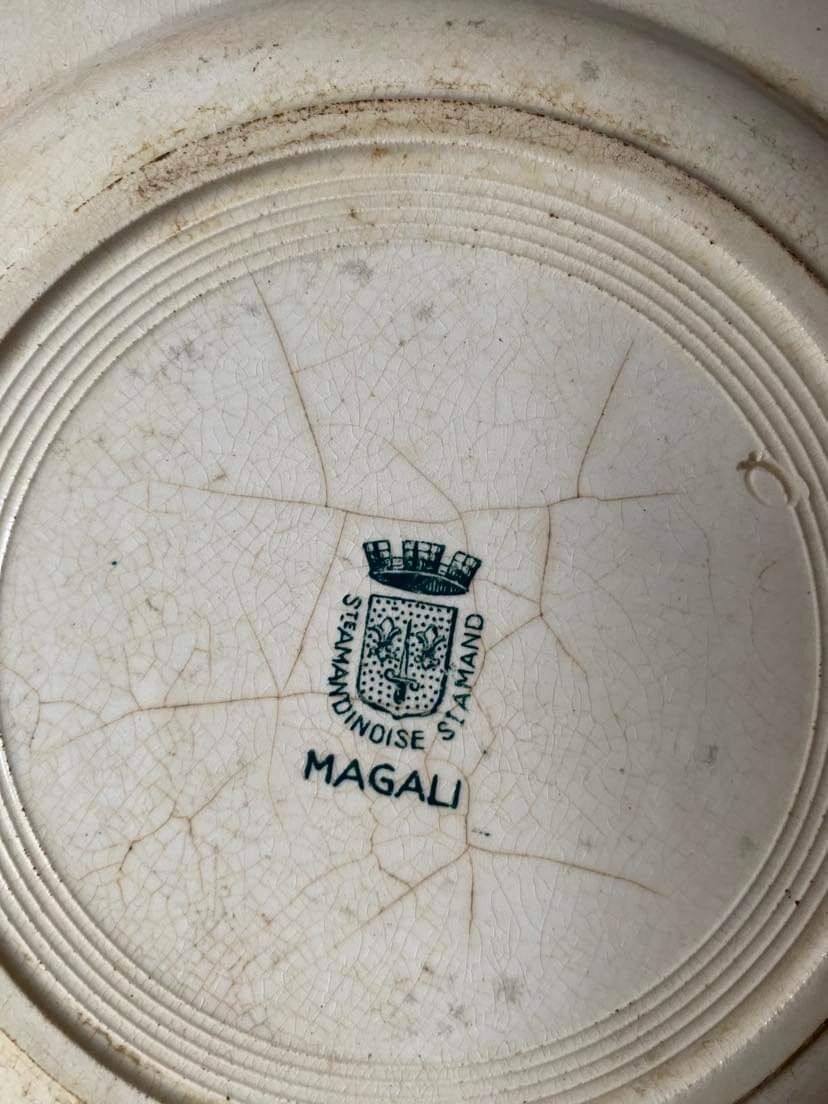 6 flat plates old floral assorted