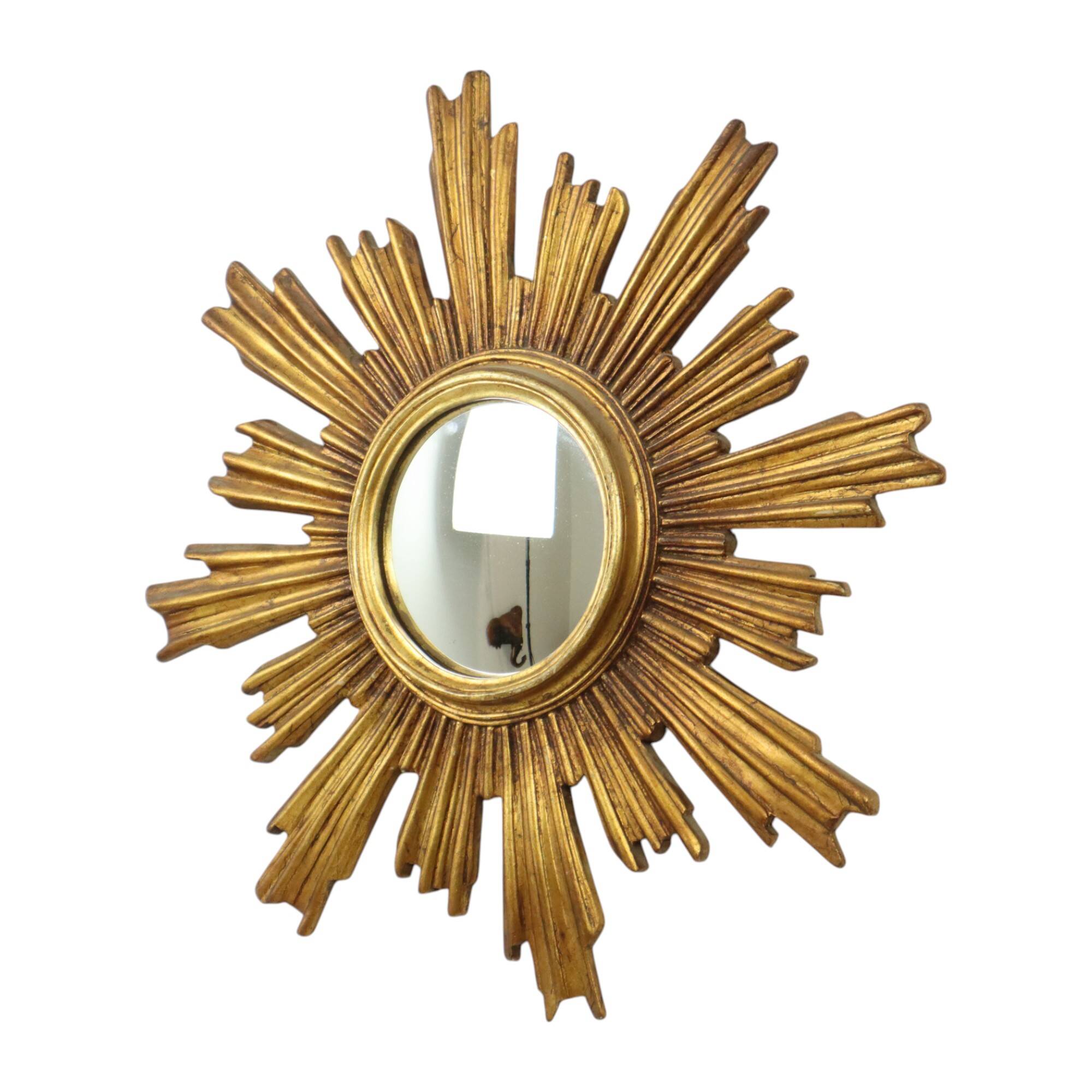Large Sun Mirror Gold Leaf Gilded Sunburst Mirror 54cm