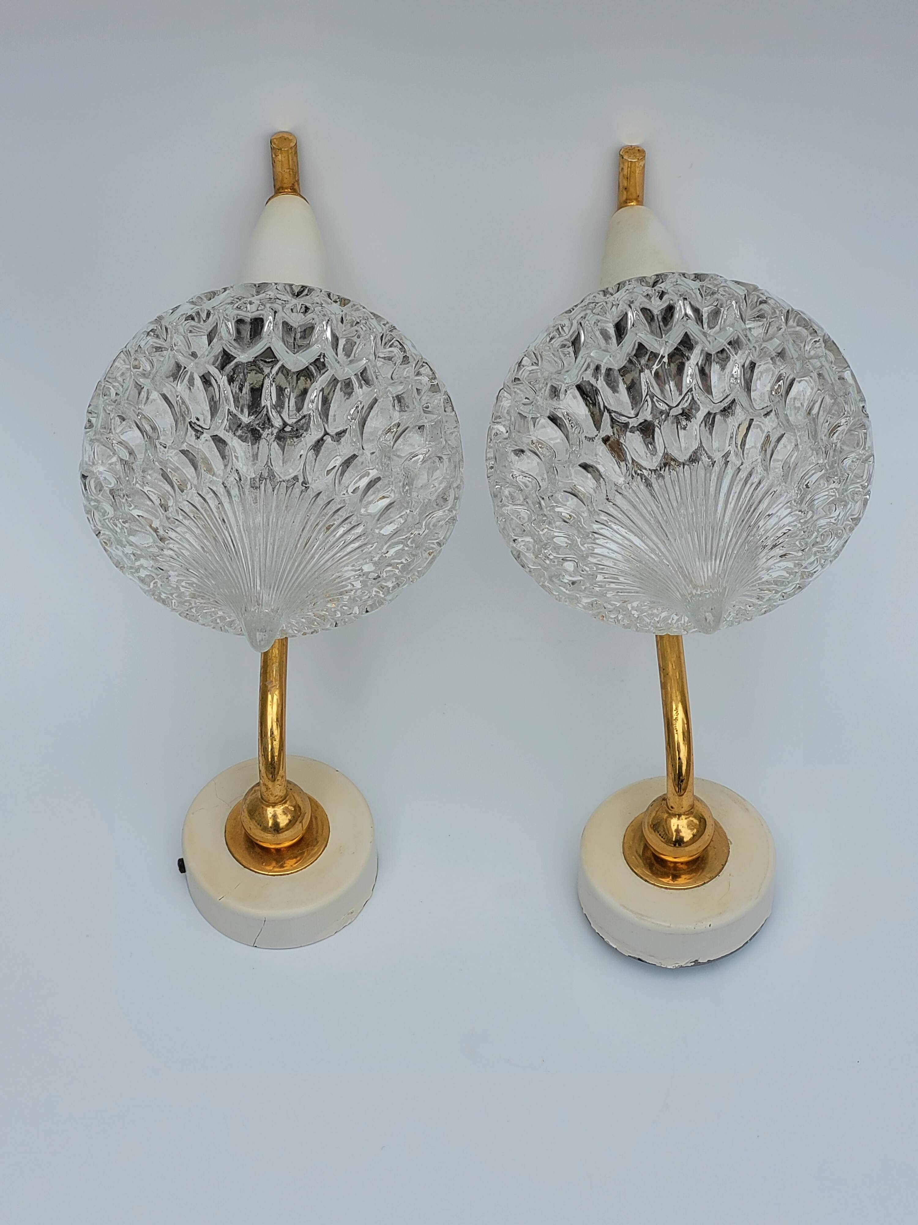 Pair of vintage wall lights 1950