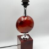 Lacquered metal table lamp Design by Philippe Barbier Vintage 1970
