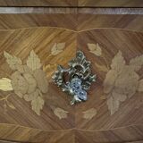 Curved marquetry commode – marble top