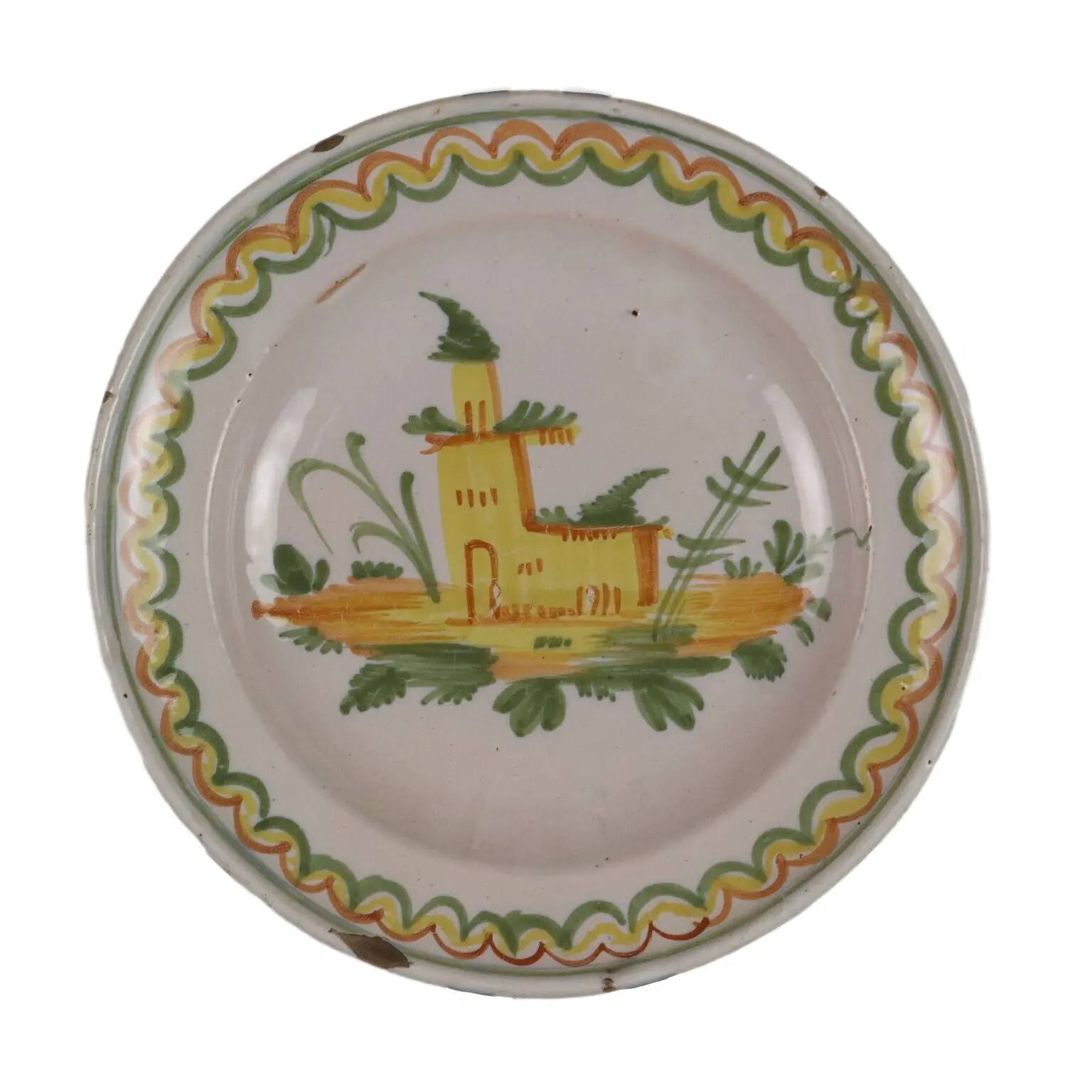 Antique plate in majolica Italy mid-19th century
