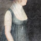 Pair of portraits, man, woman, early 19th century