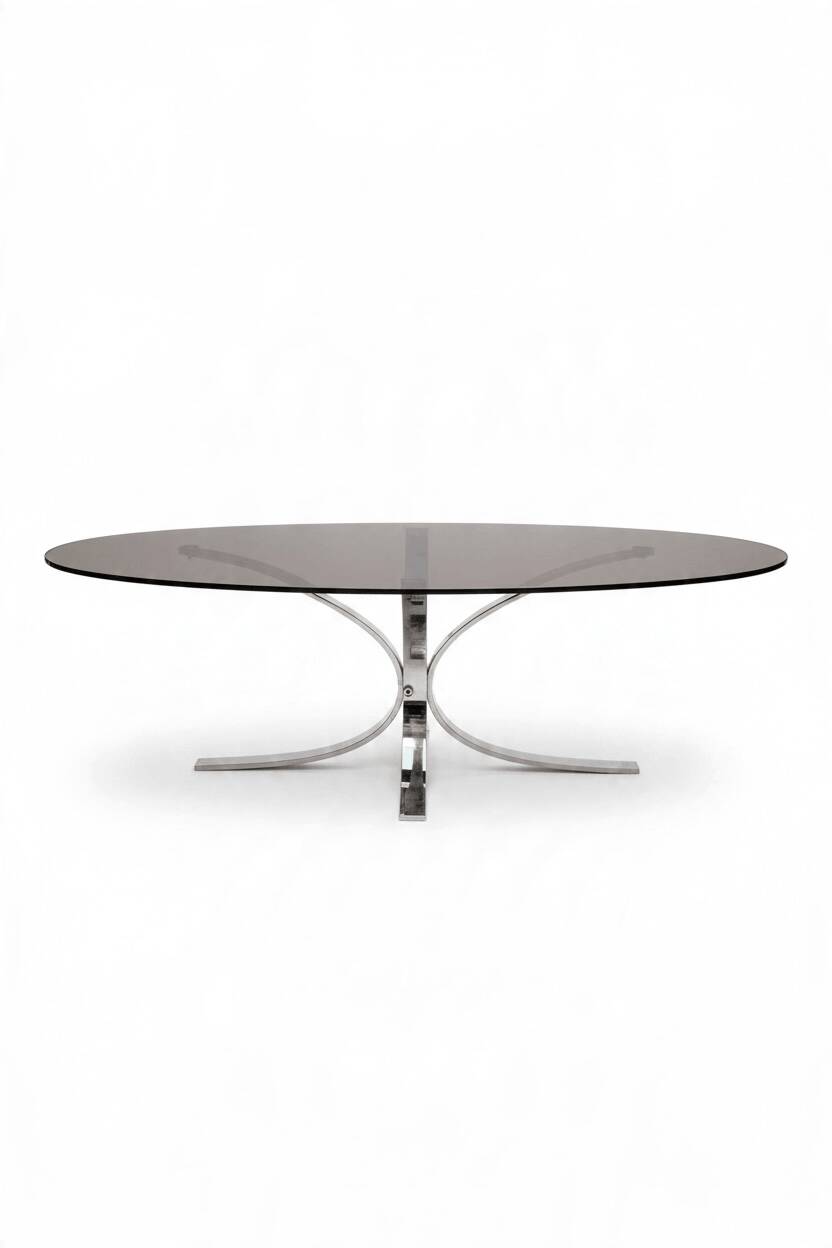 Table basse ovale vintage, 1970