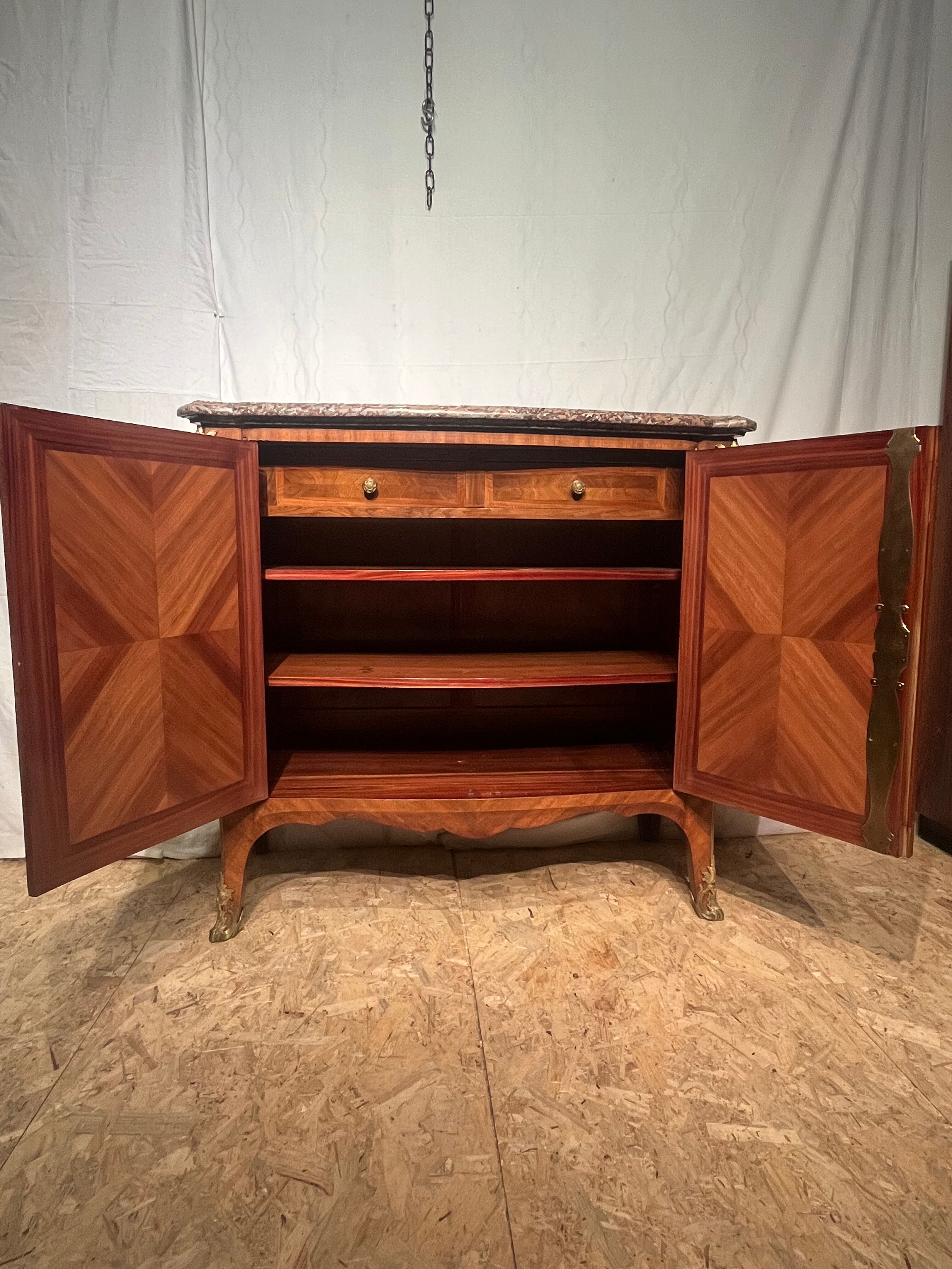 Marquetry sideboard Louis XV bronze 1940