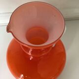 Orange opaline ball vase, vintage 70s