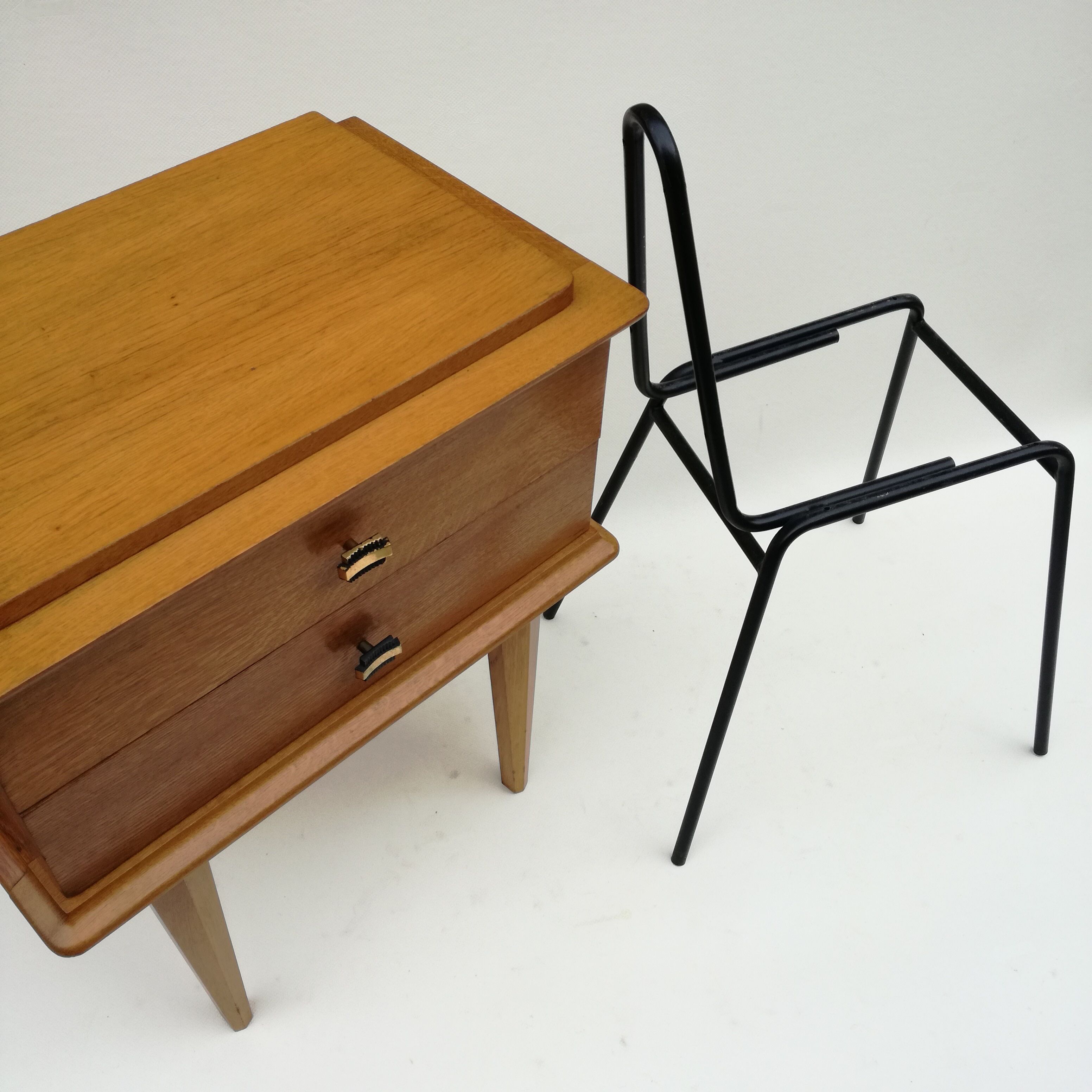 French wooden bedside 1950