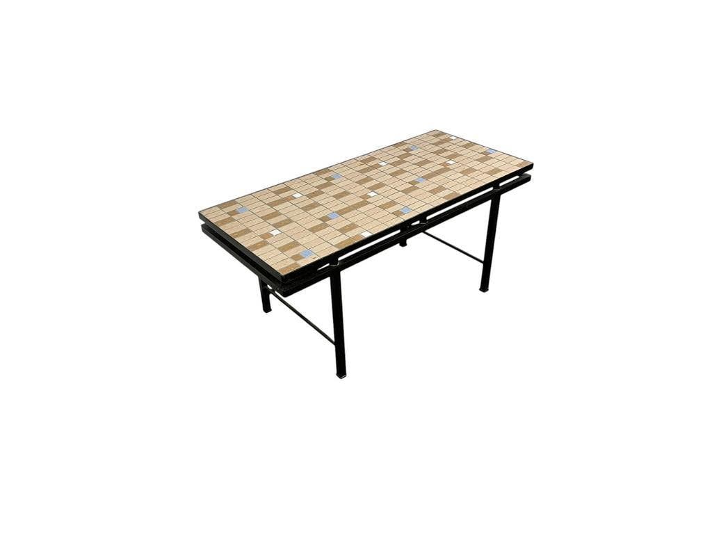 Table d'appoint vintage en mosaïque de céramique / table basse