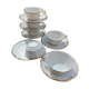 Tasses et sous-tasses en véritable porcelaine de limoges, blanche liseré doré, vintage