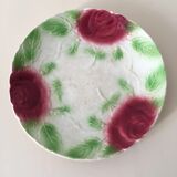 Old slip plate decorated with Majolica roses