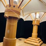 70s bamboo parasol lamps