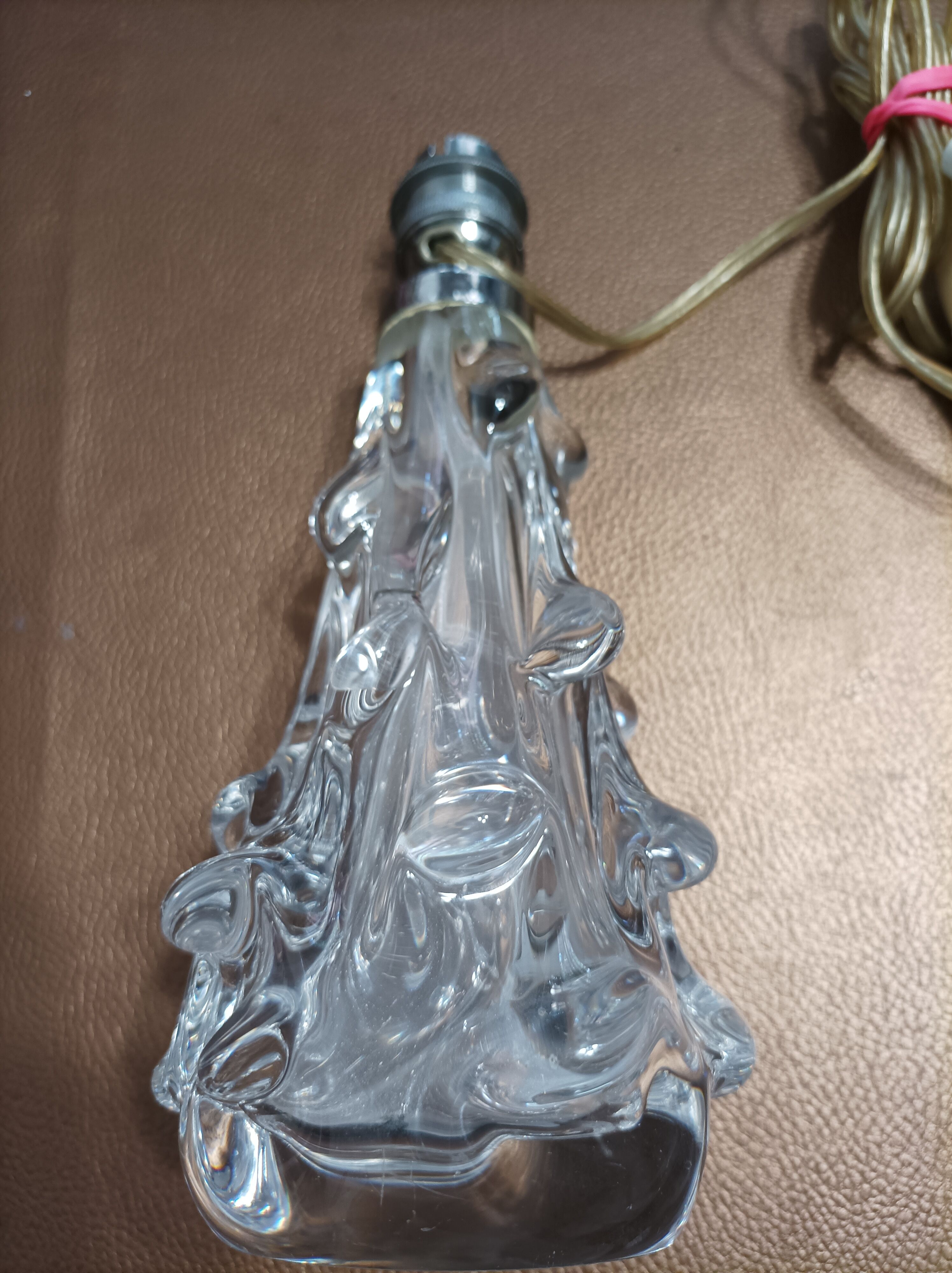 Chevet vintage pied cristal cristallerie de lorraine