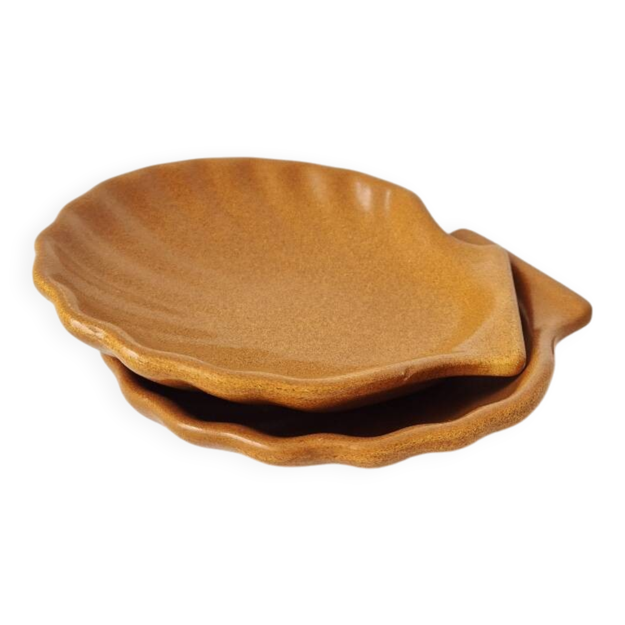 Set of 2 stoneware shells from the 60s | Made in France - Émile Henry Vintage