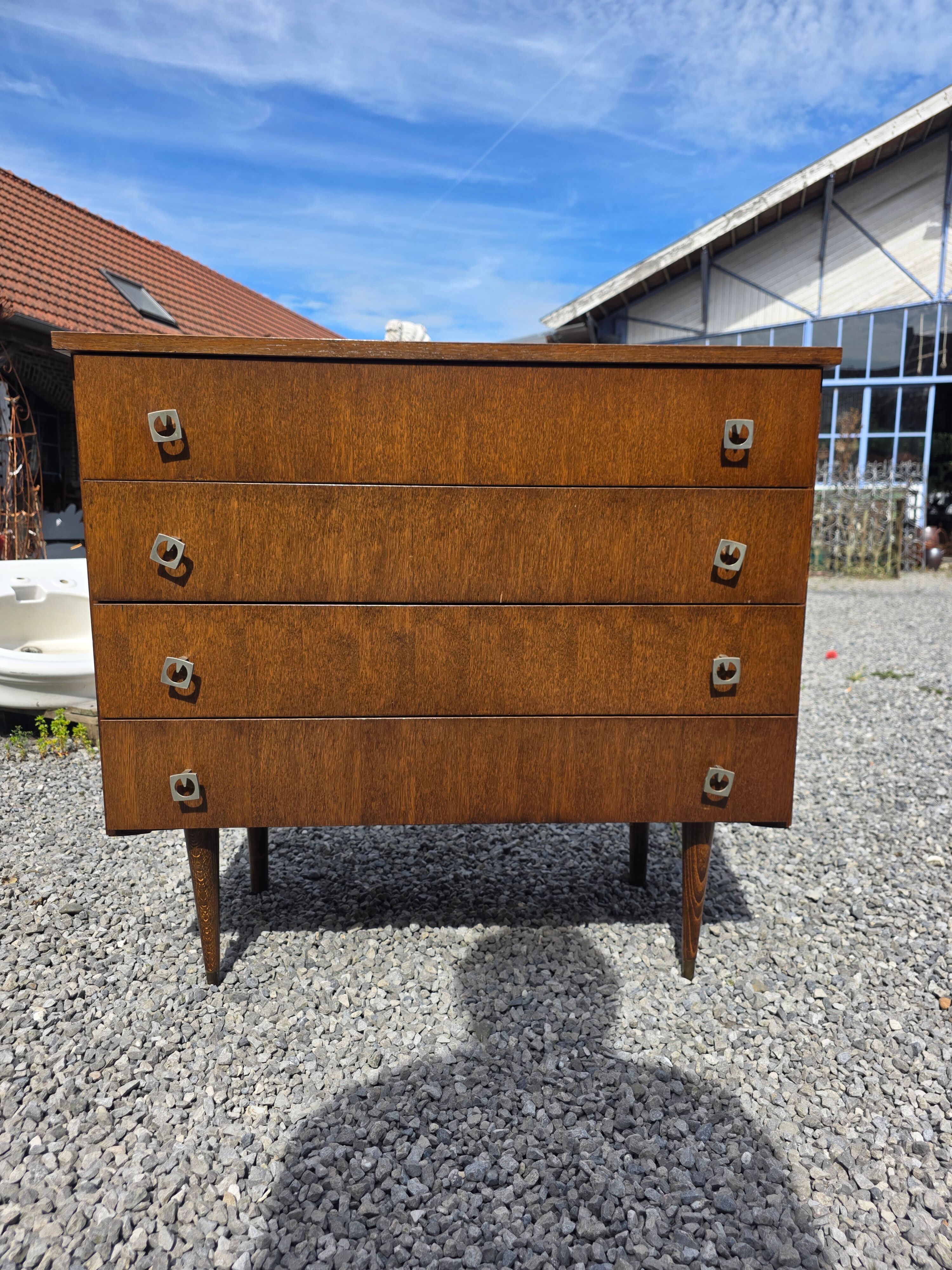 Vintage oak commode from the 1960s.