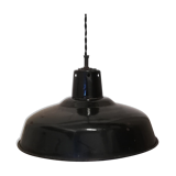 Hanging lamp in black enamelled sheet metal